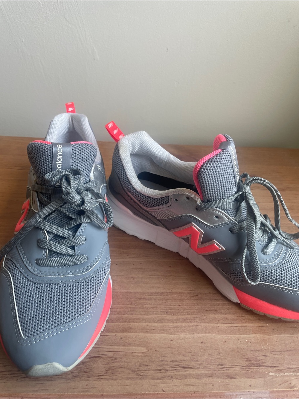 New Balance Gray and Coral Women's Athletic Sneakers